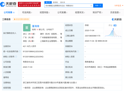 薇婭夫婦新設(shè)企業(yè)管理咨詢公司，布局商業(yè)版圖再添新動作